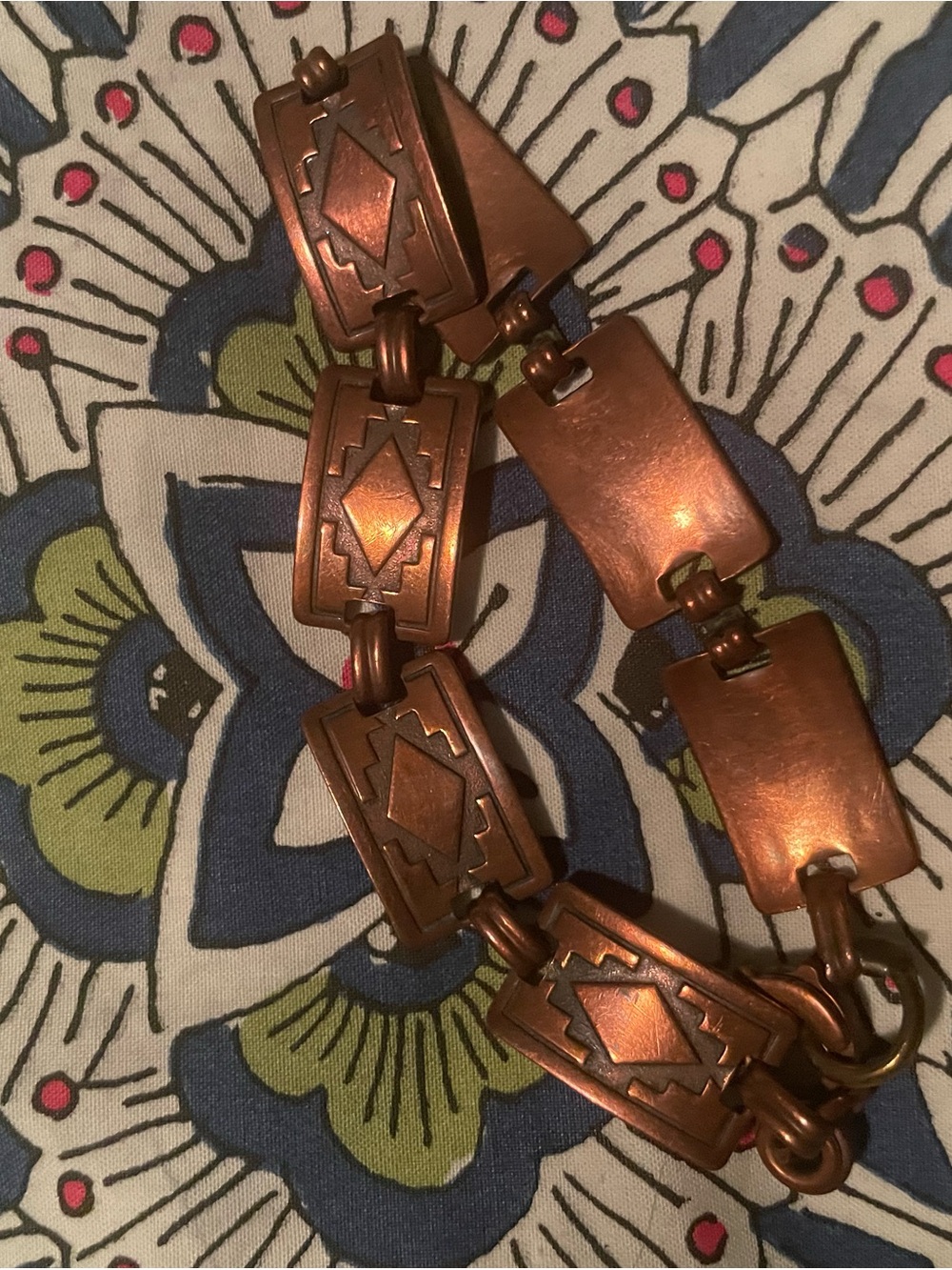 Source Unknown Vintage Copper Western style Link Bracelet